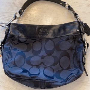 Coach 12657 Black Zoe Signature Hobo Handbag